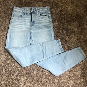 ae high rise acid wash jeggings